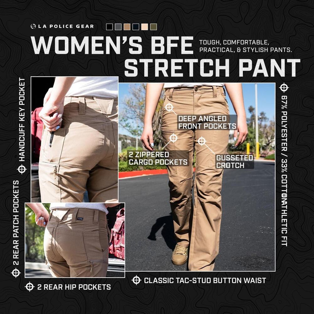 LAPG LA Police Gear Women's BFE Stretch Pant Size 12-Shorts Black Tactical Chrty